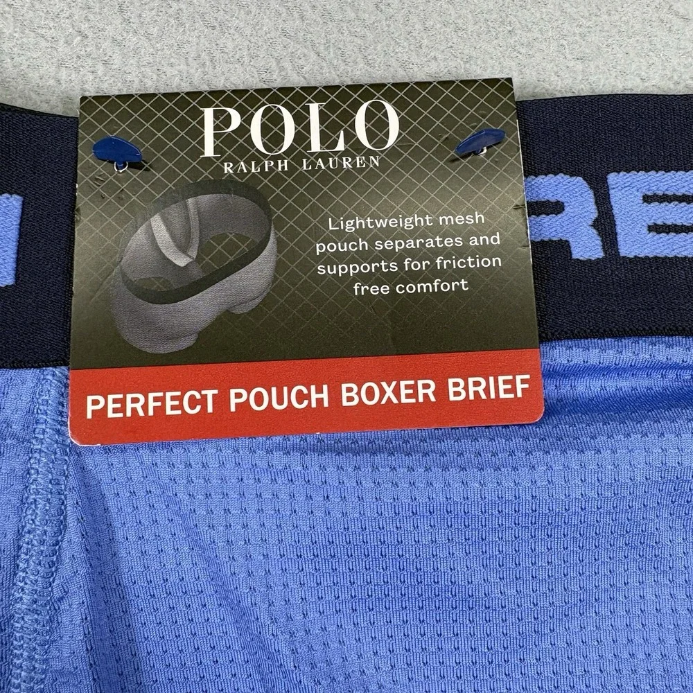 Polo Ralph Lauren Mens Small Perfect Pouch Boxer Brief Blue Mesh NWT